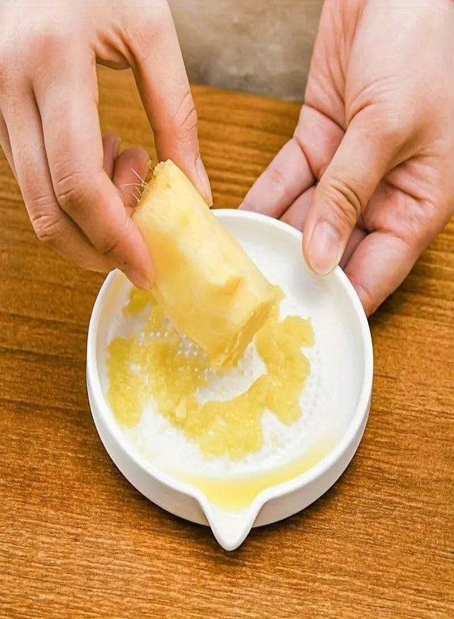 FEBLICH Ceramic Garlic Grater Plate with Brush Manual Crusher Grinder Tool for Ginger, Garlic, Turmeric, Nutmeg, Fruits & Vegetables Durable, Easy to Clean, Non-Slip Kitchen Utensil (Medium) - Image 4